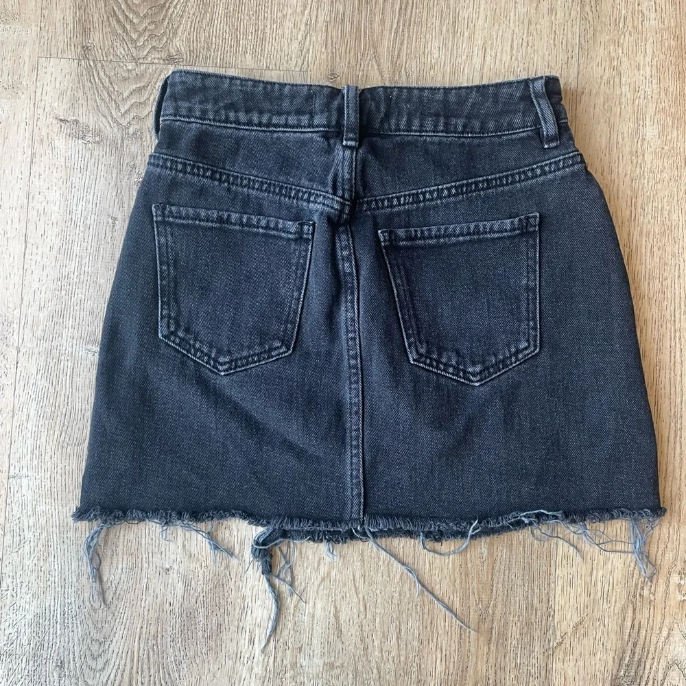 Pacsun Black Distressed Denim Mini Skirt | Size 23